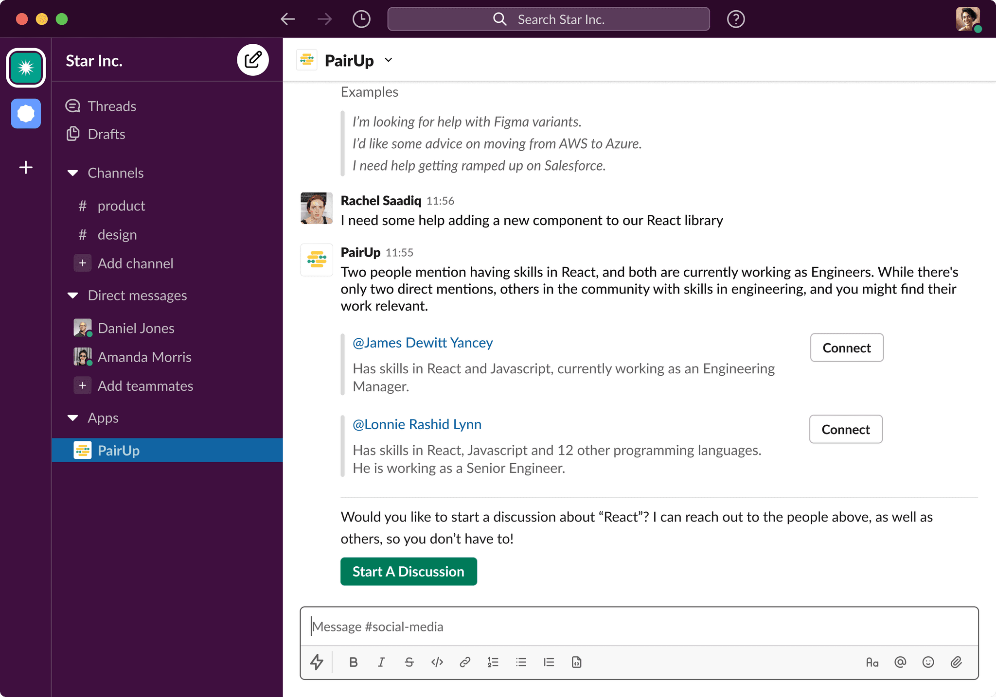 Slack PairUp app Graphic